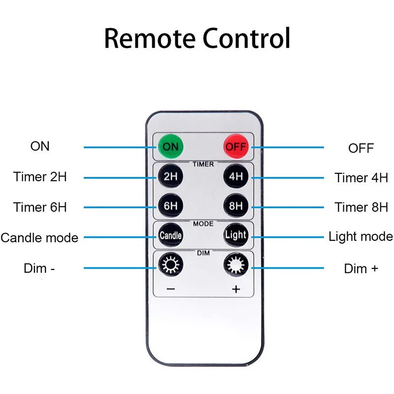 LED Glass Candle Full Set Remote Control Timer for Christmas Wedding Royal Lights & Home Decor