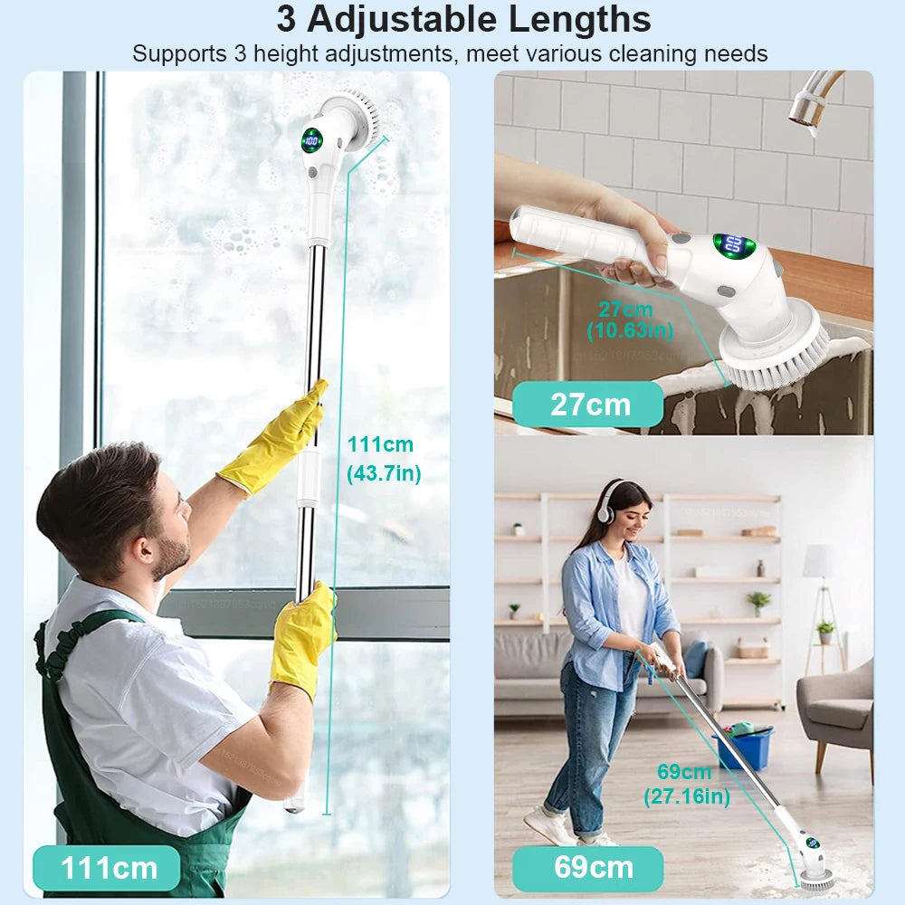 Electric Cleaning Brush 8 in 1 Multifunctional Household Wireless Rotatable Royal Lights & Home Decor