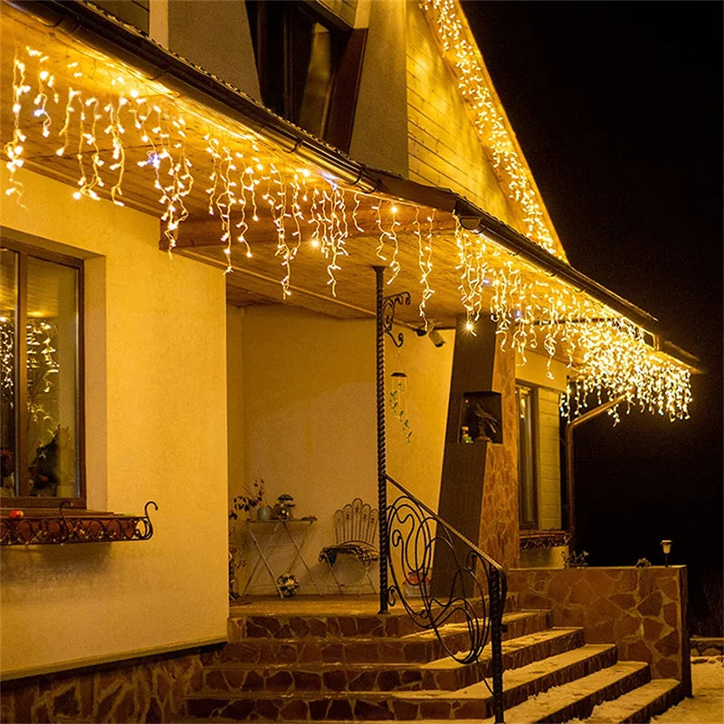 Christmas Lights Waterfall Outdoor Decoration 5M Droop 0.4-0.6m Led Lights Royal Lights & Home Decor