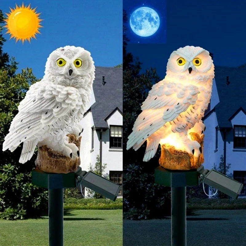 Solar Powered LED Owl Animal Home Artificial Flowers Garden Lights Waterproof Royal Lights & Home Decor