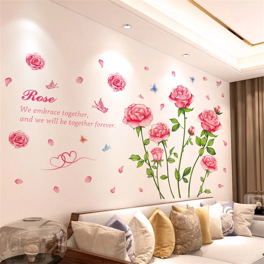 DIY Purple Lavender Living Room Wall Stickers Decoration
