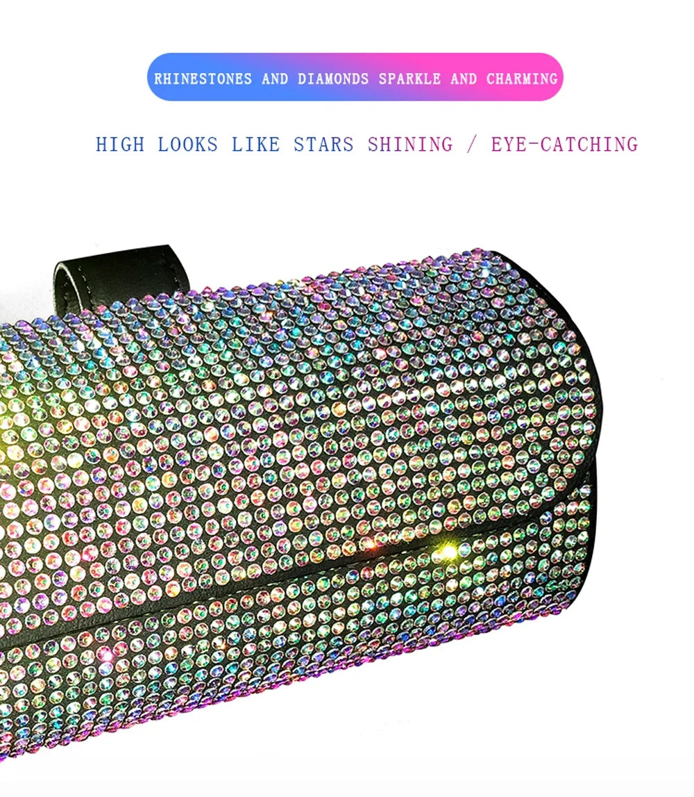 Diamond Car Glasses Case Sunglasses Storage Box Royal Lights & Home Decor