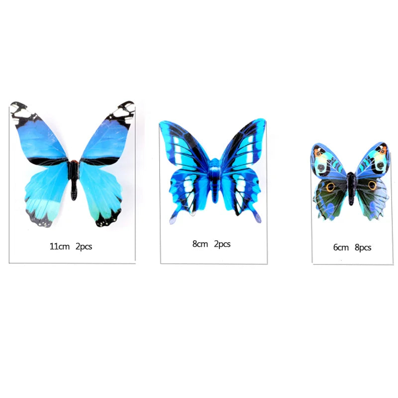 New 12Pcs Fashion 3D Luminous Butterfly Creative Wall Sticker Royal Lights & Home Decor