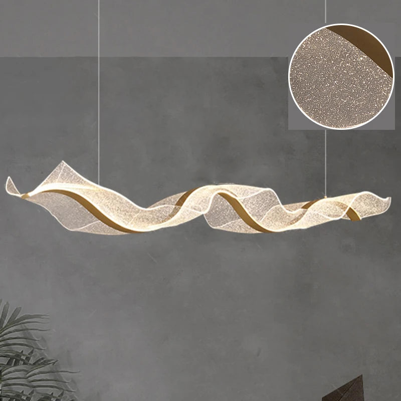 Creative Led Chandelier Design Long Wave Pendant Lights