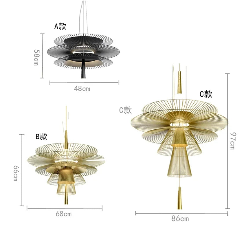 New Trend LED Chandelier Luxury Metal Cord Pendant Lighting Royal Lights & Home Decor