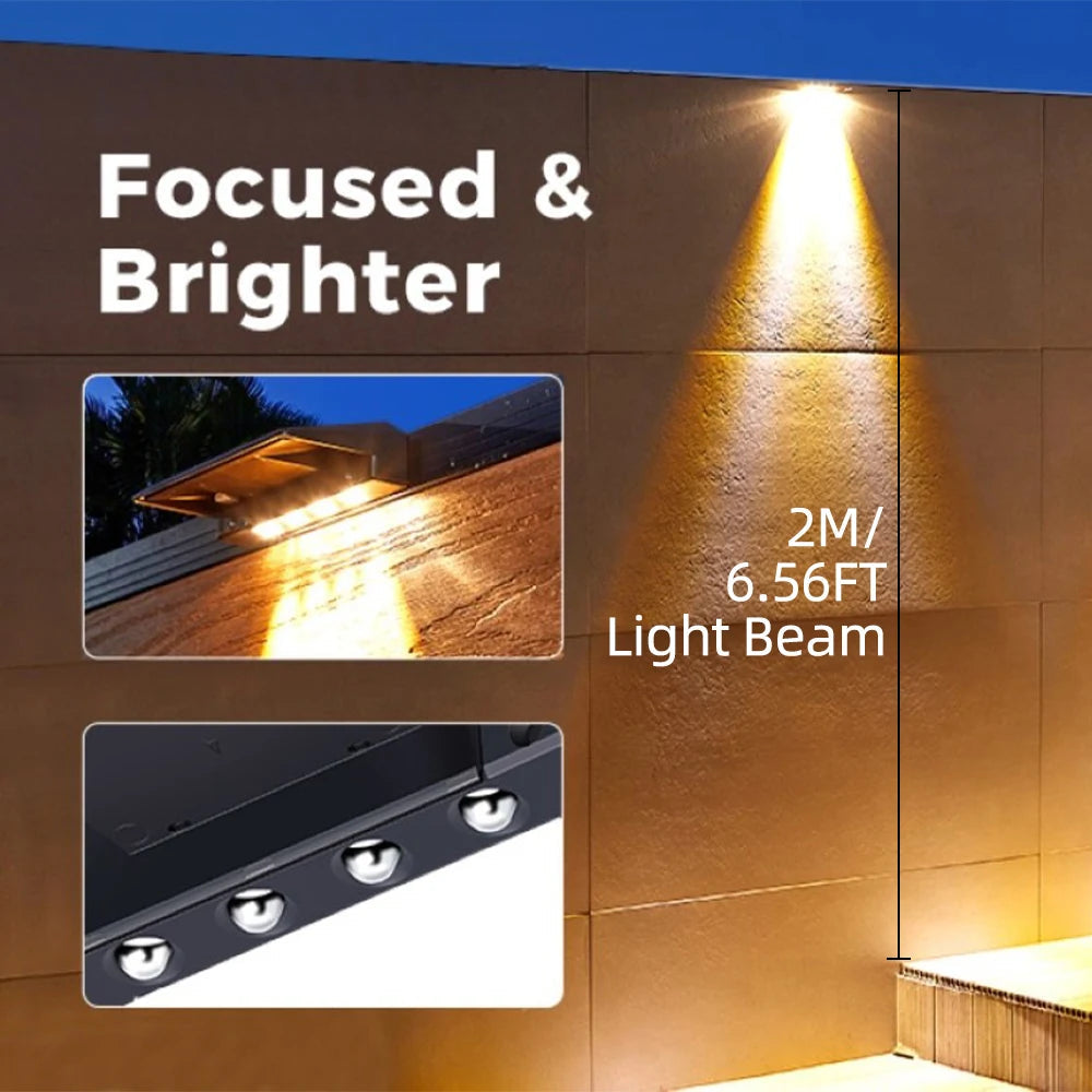 2 Pack Solar Outdoor Waterproof Lights Wall Lights for Fence Post Yard Pathway Royal Lights & Home Decor