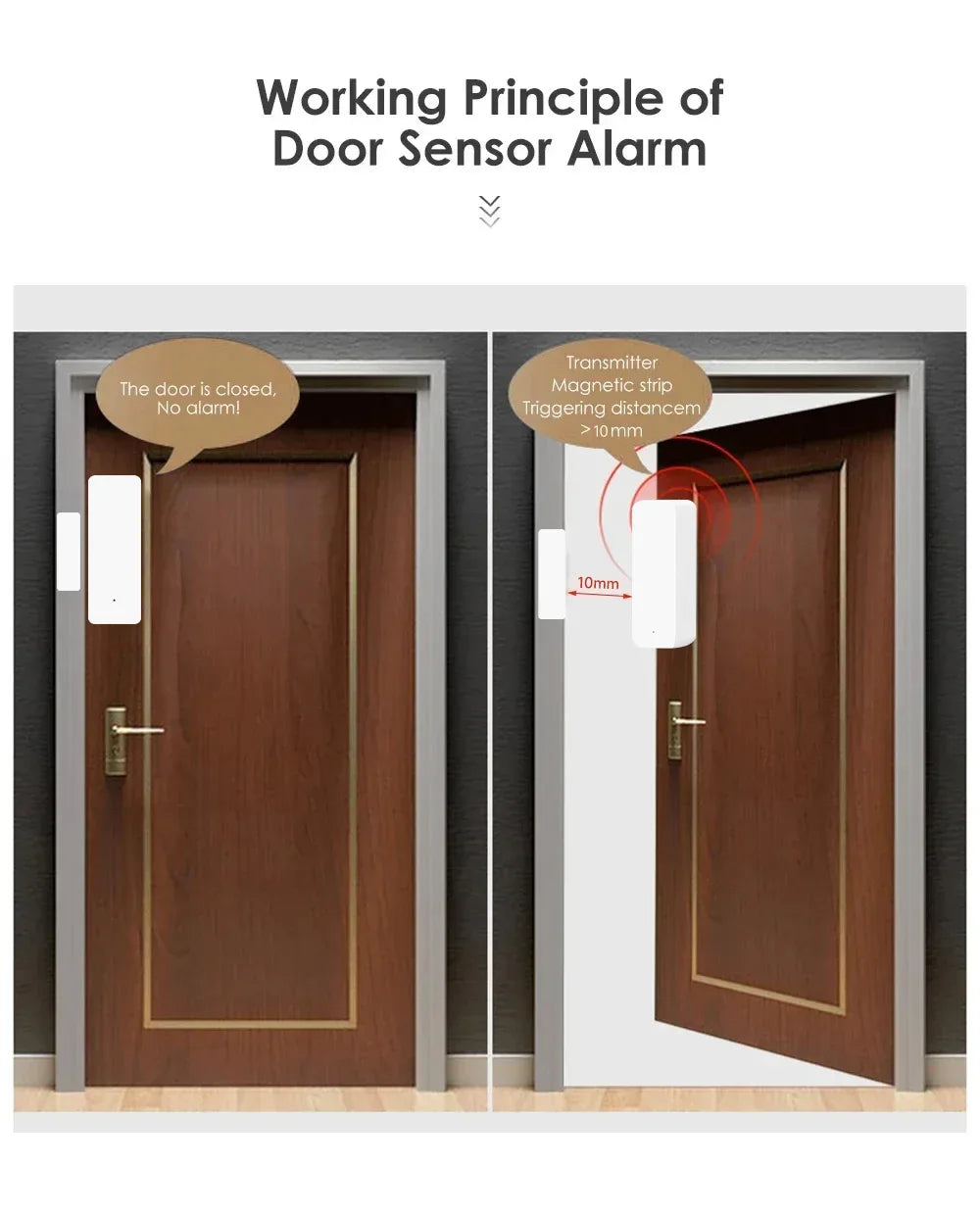 Smart Home Wireless Door Detector Door Open / Closed Alarm System for Alexa Google Royal Lights & Home Decor