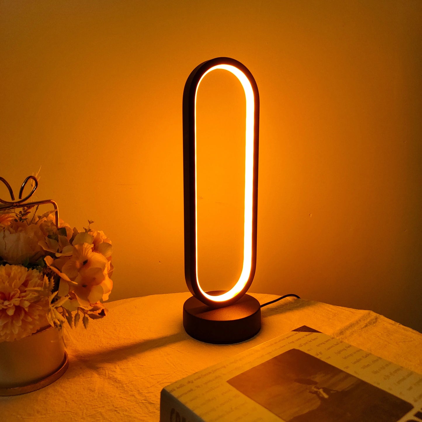 Table Ring Lamp bedroom Three-color Dimming Royal Lights & Home Decor