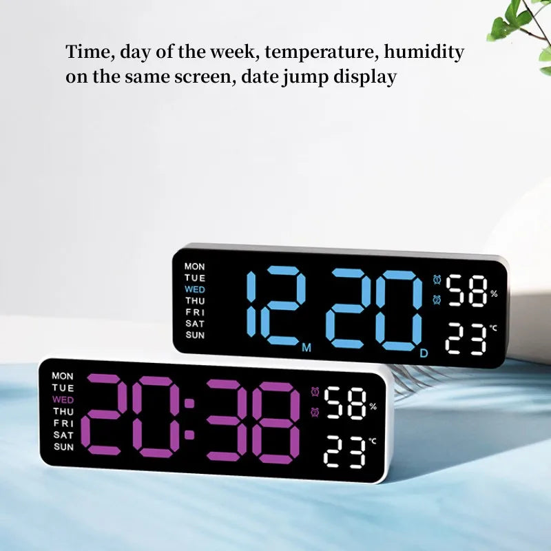 USB Powered Large Digital Wall Clock 9 Inch Temperature Royal Lights & Home Decor