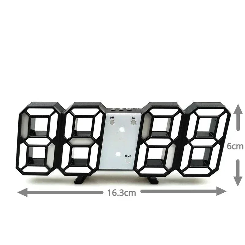 3D LED Digital Alarm Clock Wall Clock - Royal Lights & Home Decor