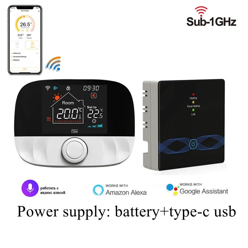 Smart WiFi Floor Heating For Gas Boiler Battery Temperature Controller