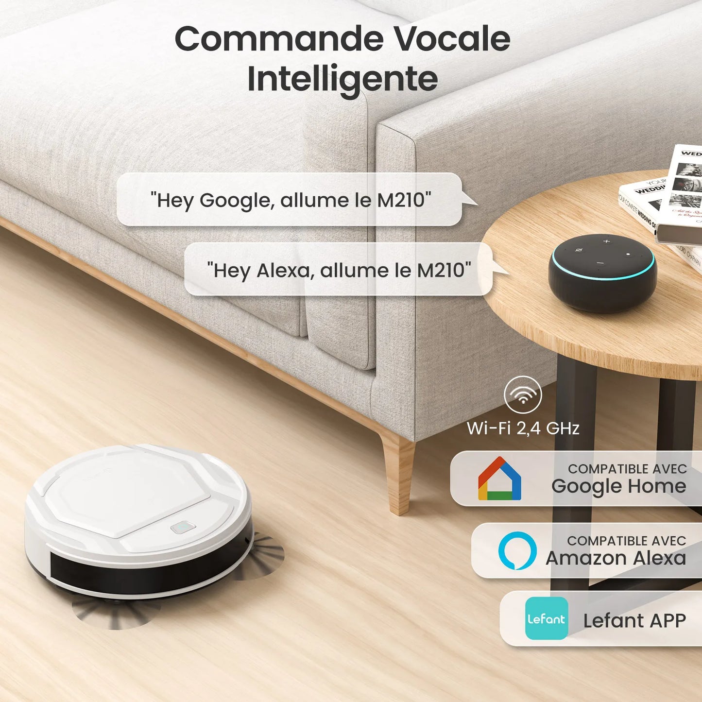 Robot Vacuum Cleaner, 120 Mins Runtime, Automatic Self-Charging