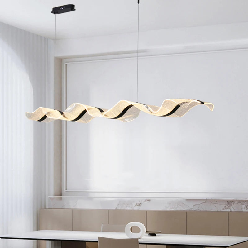 Creative Led Chandelier Design Long Wave Pendant Lights