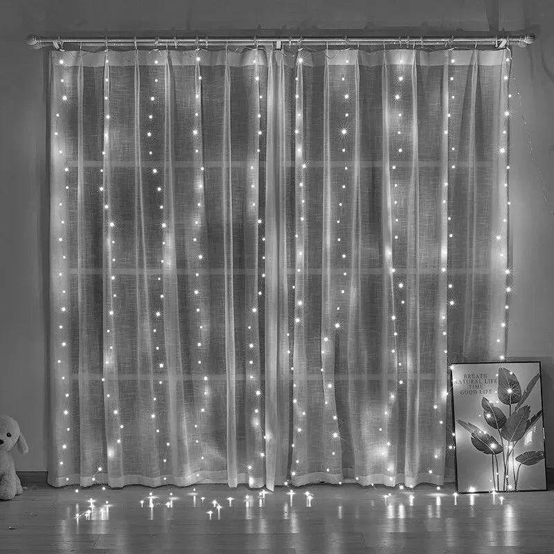 Led Silver Copper Wire Curtain Light