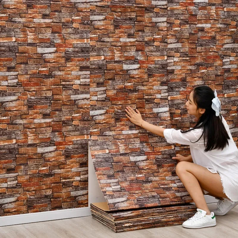 Antique Foam Brick Wallpaper