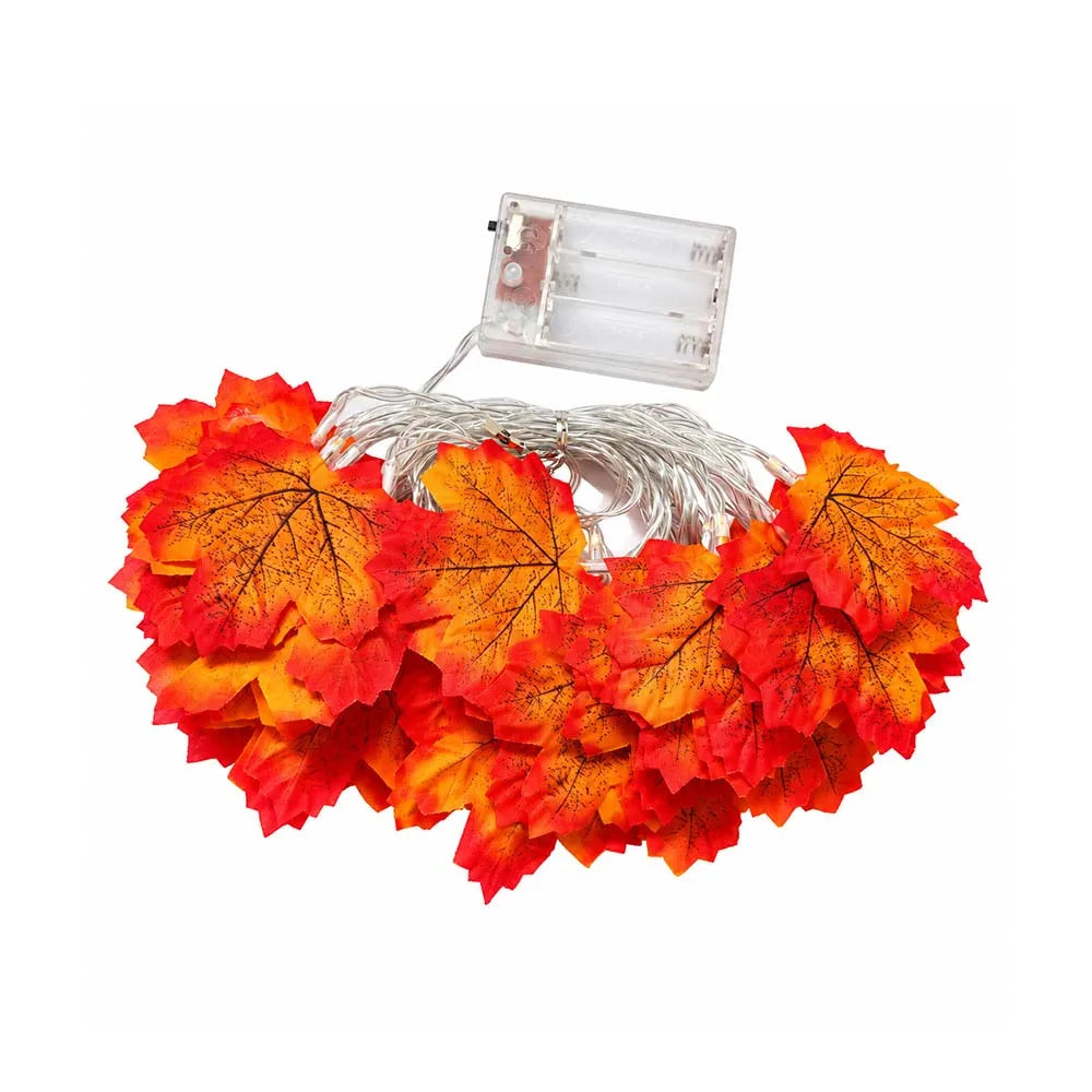 Artificial Maple Leaf Lantern LED Lights String