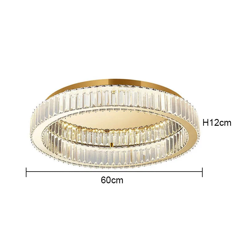 Modern Gold Crystal Ceiling Chandelier Led Indoor Lighting Decor