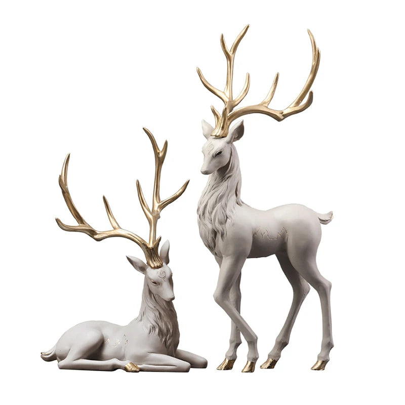 35cm High-End Deer Sculpture Royal Lights & Home Decor