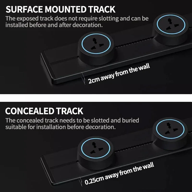 Movable Track Socket Smart Home Appliances Electronic Modular Mounted Rail Royal Lights & Home Decor