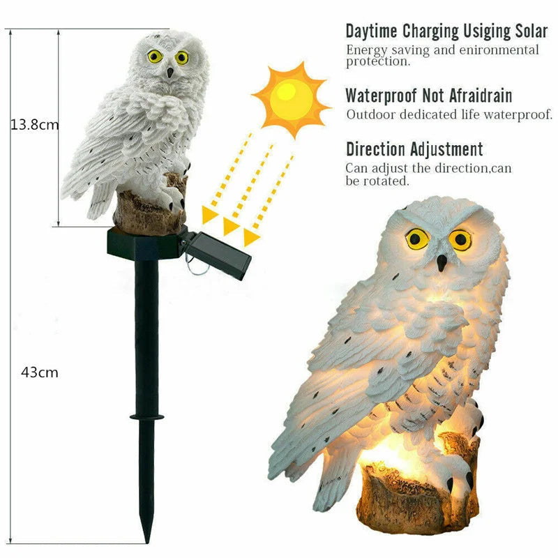 Solar Powered LED Owl Animal Home Artificial Flowers Garden Lights Waterproof Royal Lights & Home Decor