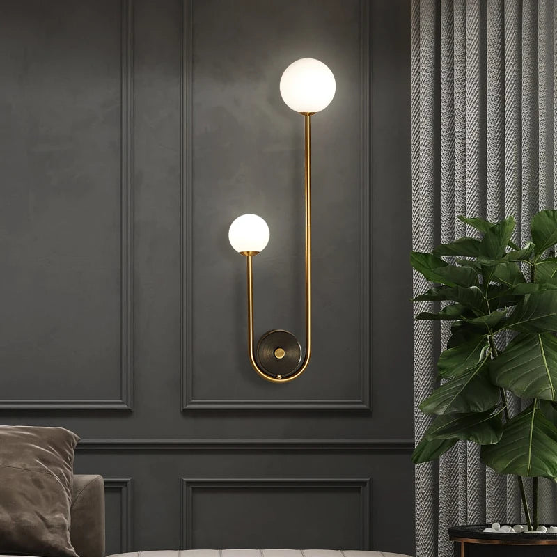 Modern Wall Lamp Glass Ball Lampshade - Royal Lights & Home Decor