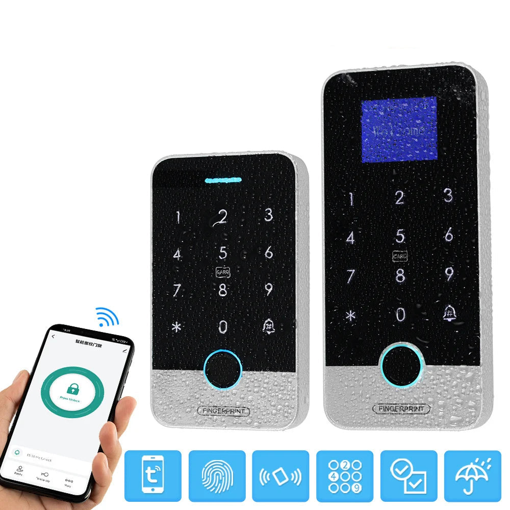 Waterproof Bluetooth Fingerprint Access Controller, Touch Keypad, Door Opener System