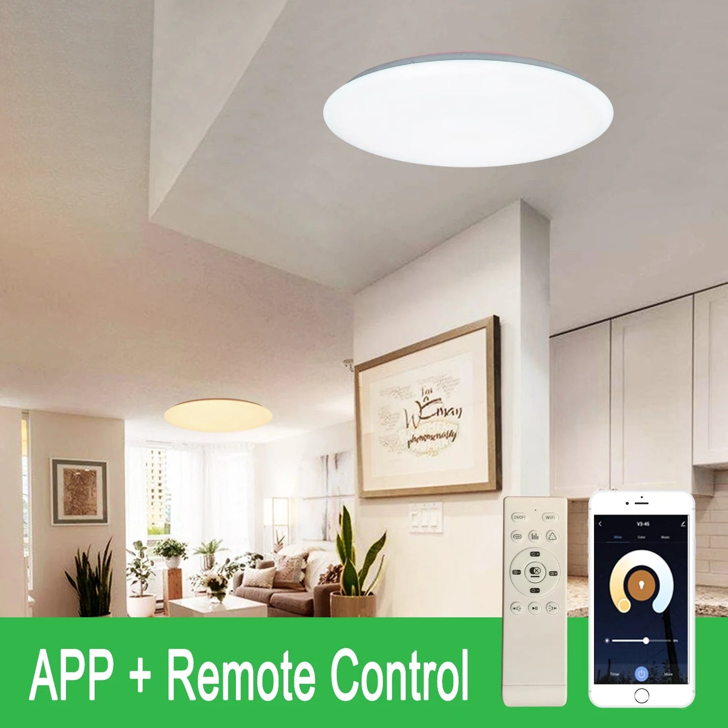 Modern LED Ceiling Lights Bluetooth Speaker Remote Control Royal Lights & Home Decor