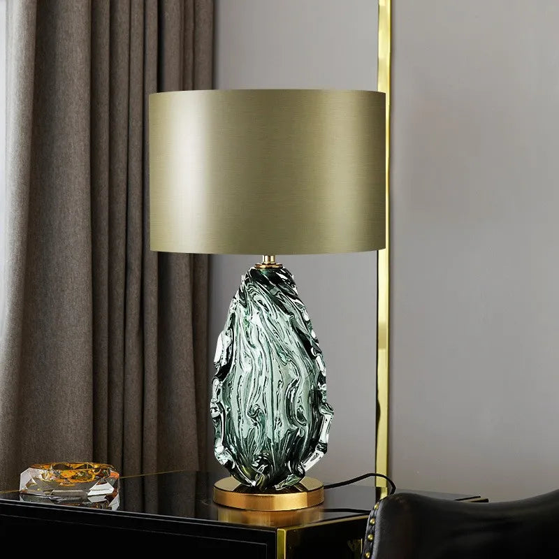 Glass Green Desktop Decorative Table Lamp