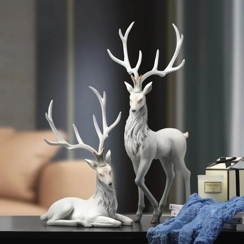 35cm High-End Deer Sculpture Royal Lights & Home Decor