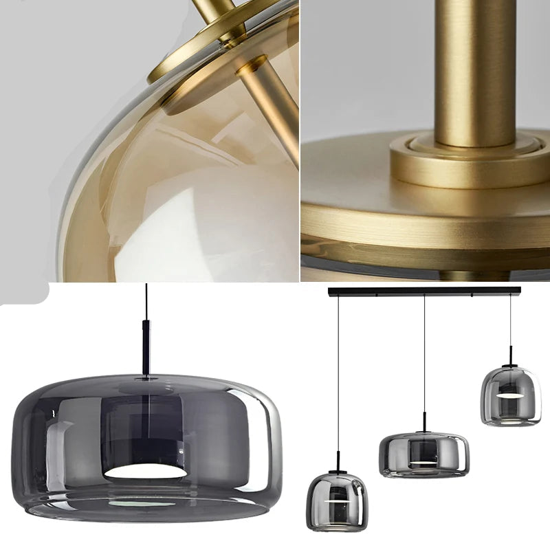 Luxury Designer Glass Chandelier with Adjustable Hanging Cord Elegant Cafe Lighting
