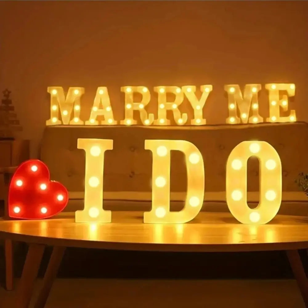 Alphabet LED Night Lights Number Letter Lamp 16cm Royal Lights & Home Decor