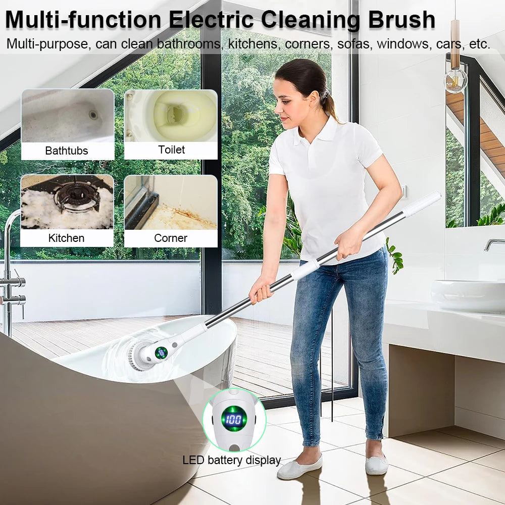 Electric Cleaning Brush 8 in 1 Multifunctional Household Wireless Rotatable Royal Lights & Home Decor