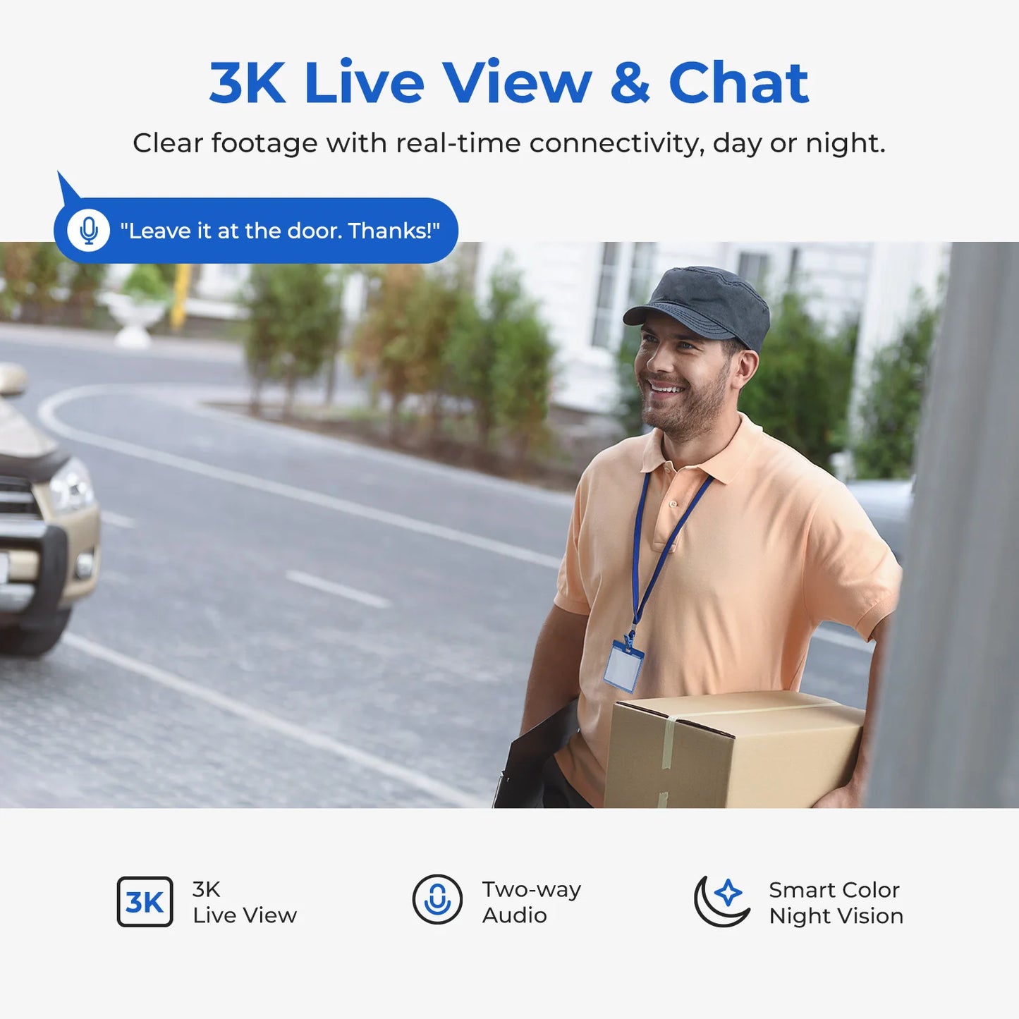 360° View WiFi 6 Camera for Home Security 24/7 Recording Auto-Tracking