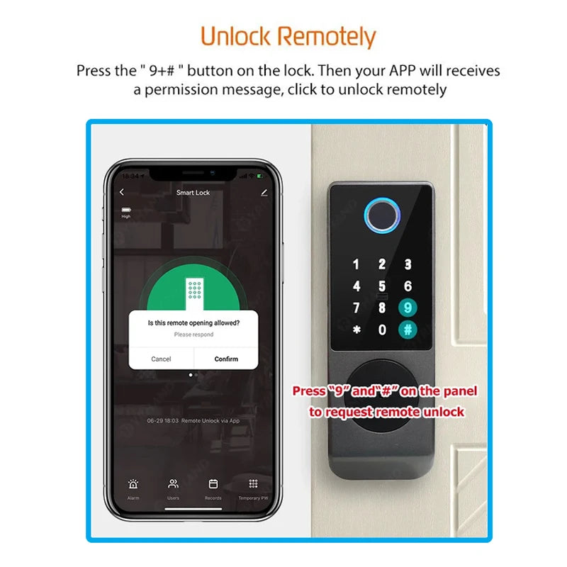 Wifi Fingerprint Smart Door Lock Outdoor Royal Lights & Home Decor