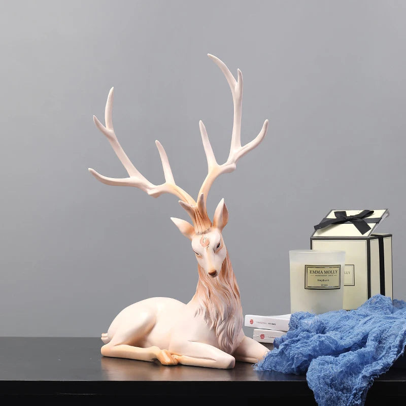 35cm High-End Deer Sculpture Royal Lights & Home Decor