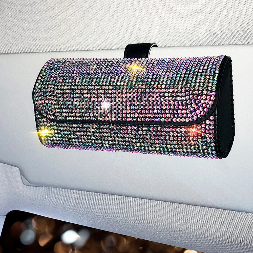 Diamond Car Glasses Case Sunglasses Storage Box