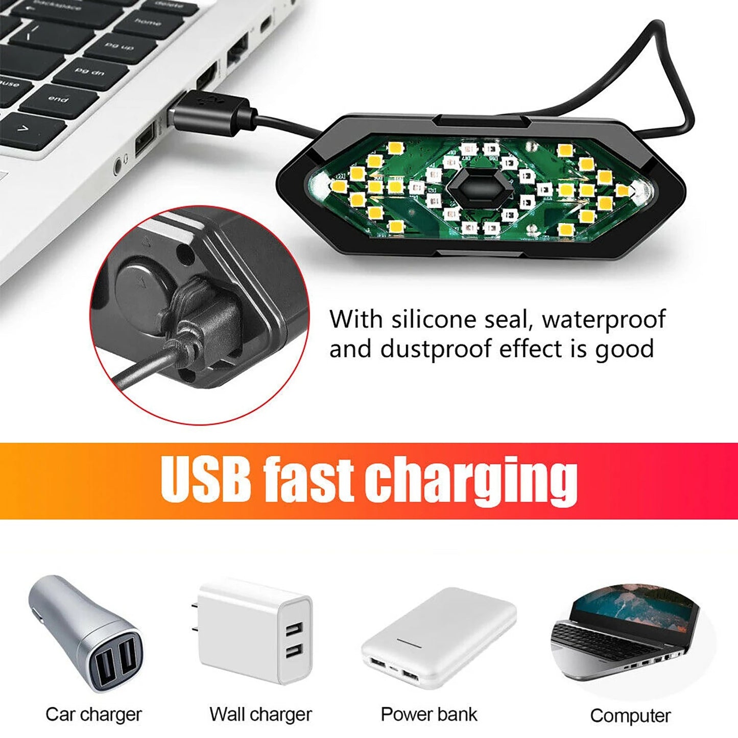 Bike Tail Light with Turn Signals Wireless Remote Control Led Bicycle Rear Light Royal Lights & Home Decor
