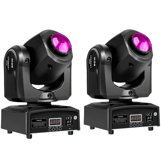 2PCS 60W Mini LED DMX Gobo Moving Head Spot Light