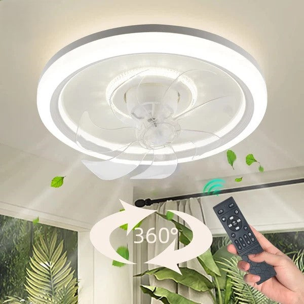 360° Rotating Modern Ceiling Fan with Light