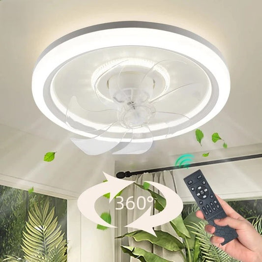 360° Rotating Modern Ceiling Fan with Light
