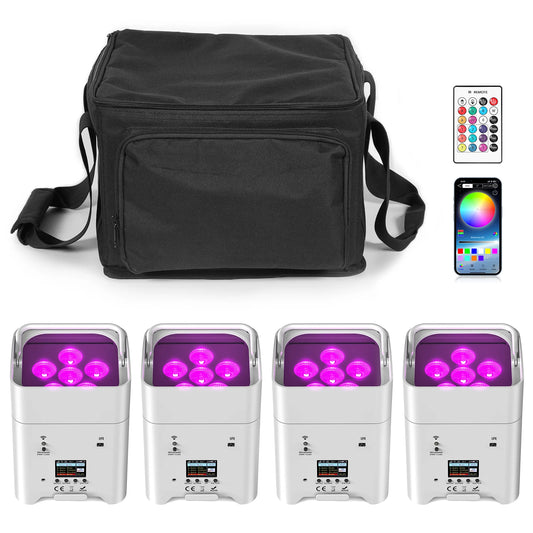 4PCS RGBWA+UV LED Par Light with Bag