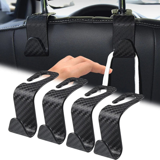 4Pcs Carbon Fibre Hook Car Seat Royal Lights & Home Decor