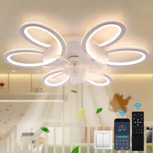 Ceiling Lamp Fan Silent 6 Speed APP Remote Control