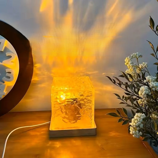 Dynamic Rotating Water Ripple Projector Night Light