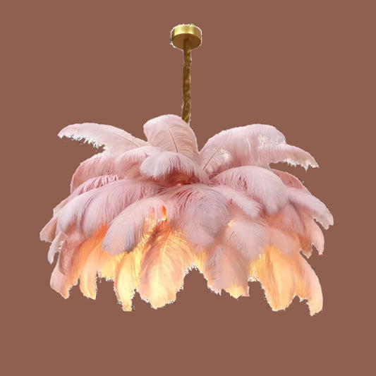 Feather Chandelier Ceiling Lamp LED Pendant Light