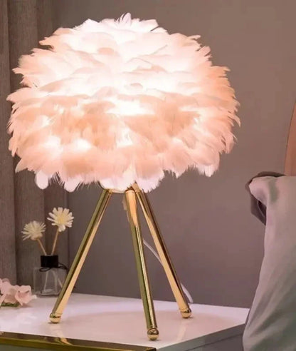 Feather LED Table Lamp | Designer Bedside Light UK