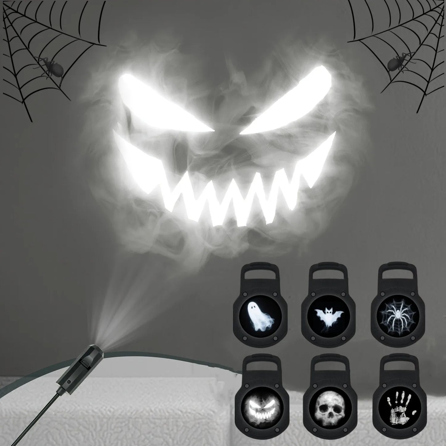 Ghost Skull Night Light Switchable Pattern LED Projector Lamp