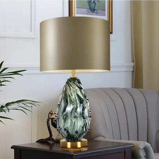 Glass Green Desktop Decorative Table Lamp