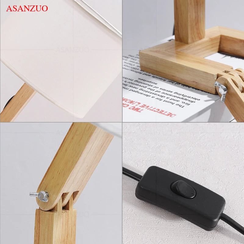 Modern Art Wooden Robot Shaped Table Lamp