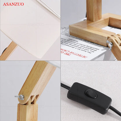 Modern Art Wooden Robot Shaped Table Lamp